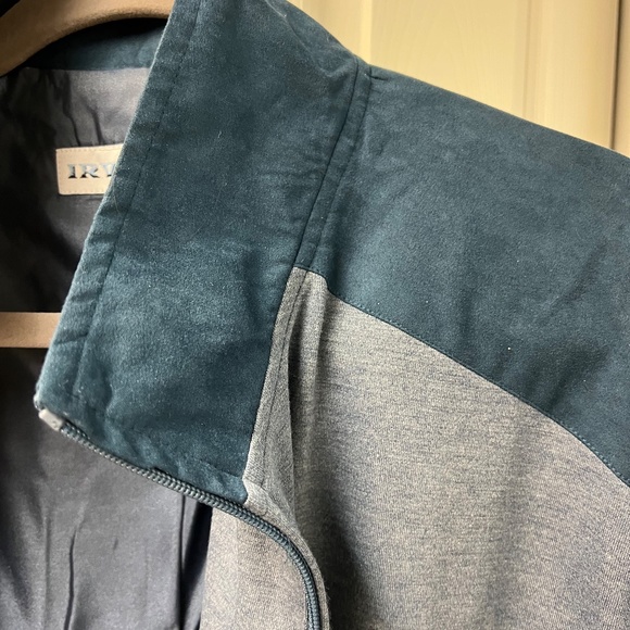 Irvine Park Zipper Light Jacket Steel Gray/Blue Faux Suede Shoulder & Neck Lined - Picture 4 of 11